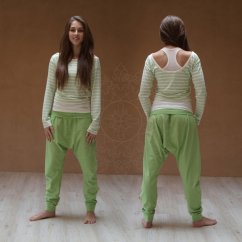 Dámské harémové kalhoty SATYAM limet (Velikost XL dámské)