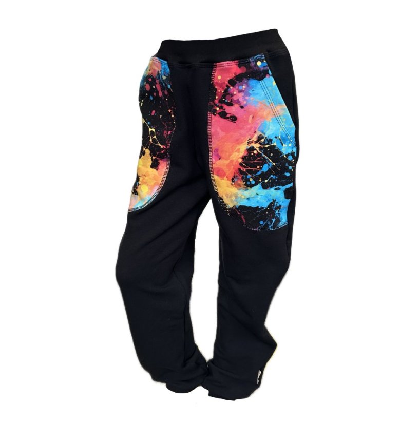 Dětské tepláky, exploze barev černá