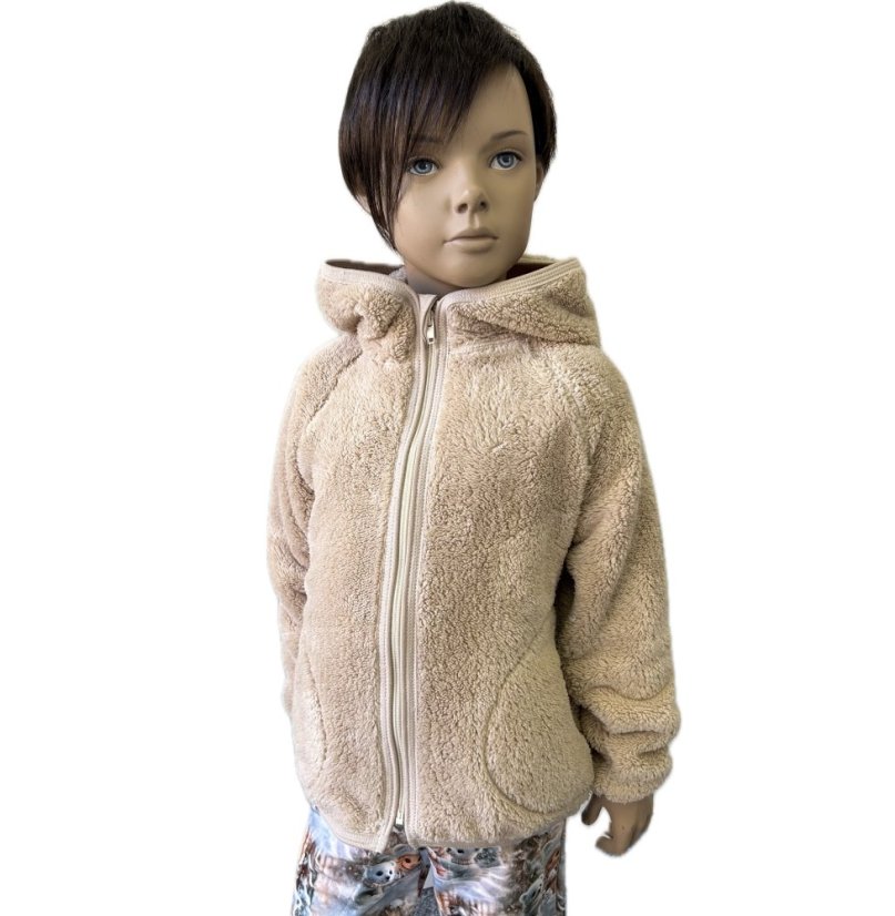 Mikina na zip FURRY CREMA