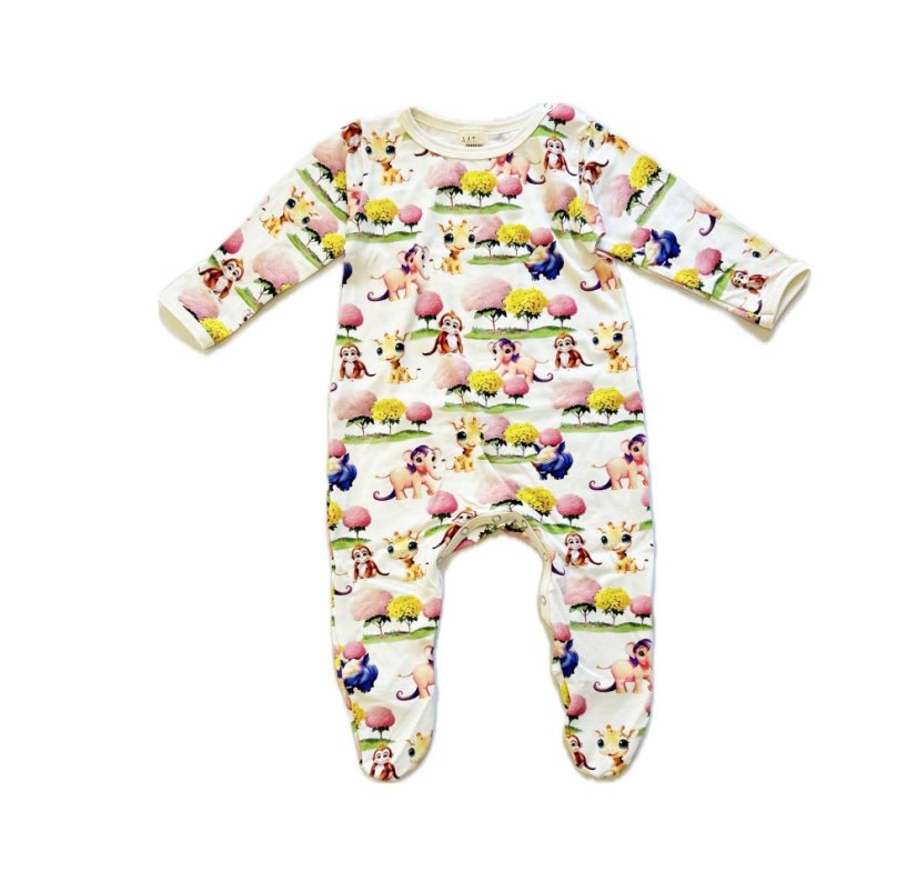 Dětský overal BAMBUS, veselá zvířátka