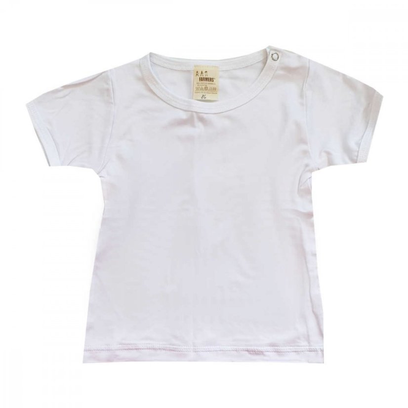 Dětské tričko BAMBUS, čistě bílá s drukem