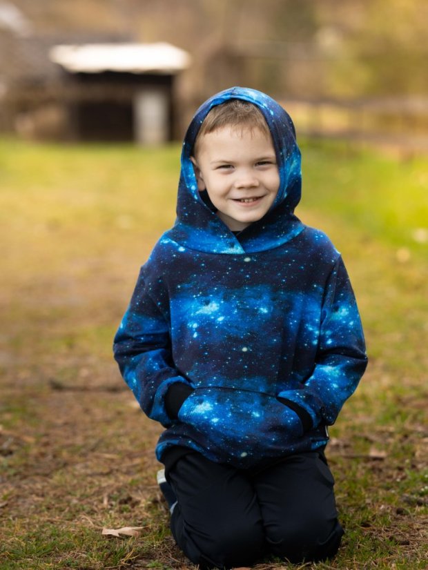 Detská mikina s kapucňou, vesmír