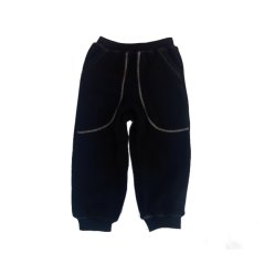 Dětské kalhoty do manžety s kapsami FLEECE černé (Velikost 98)