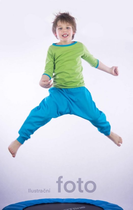 Dětské harémové kalhoty, modrý tyrkys