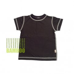 Dětské tričko krátký rukáv BAMBUS FLAT hnědé (Velikost 92-98)