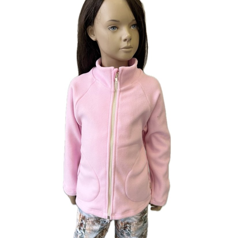 Mikina SLIM ZIPPER FLEECE BABY PINK