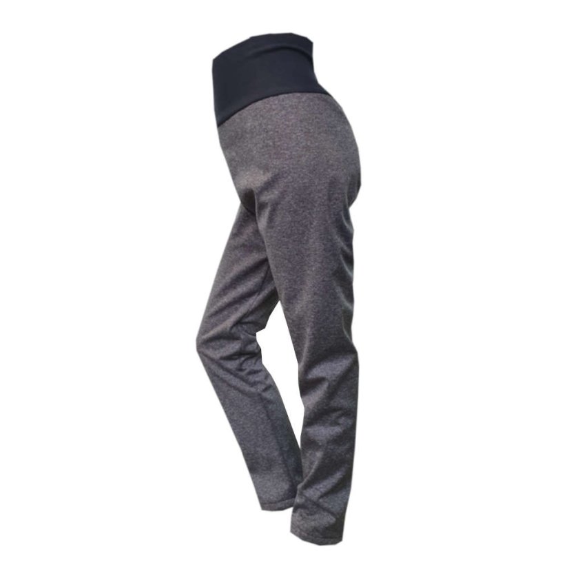 Dětské softshellové leginy s fleecem, tmavě šedý melír