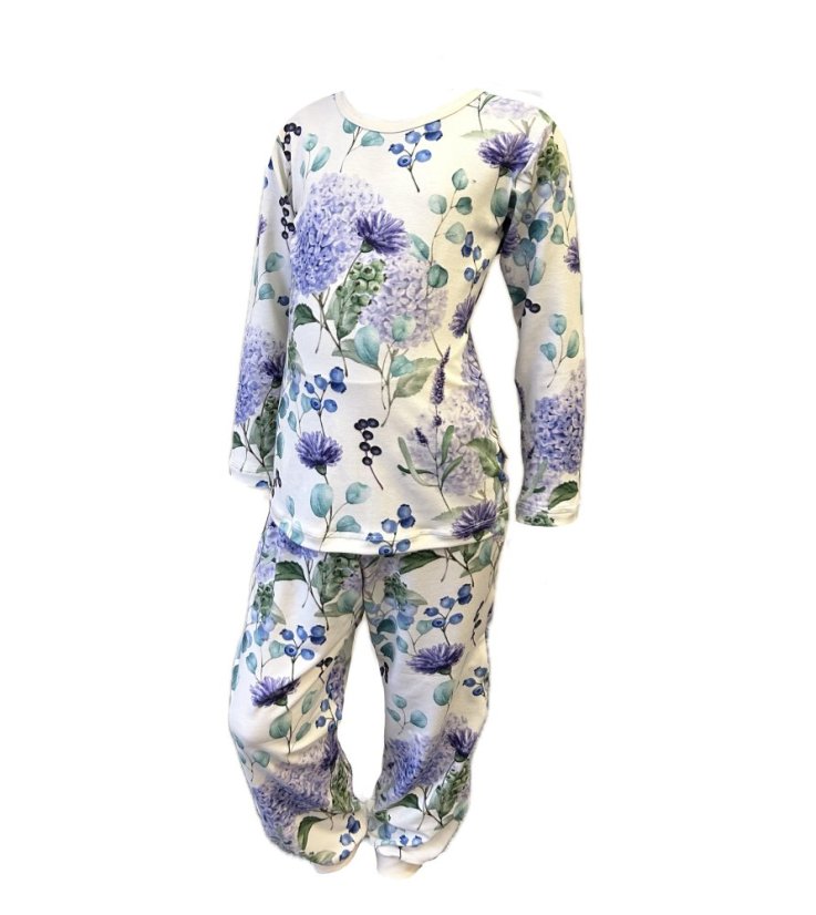 Dámské pyžamo Bambus, modrá hortenzie