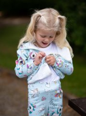 Detská mikina na zips, modrí jednorožci