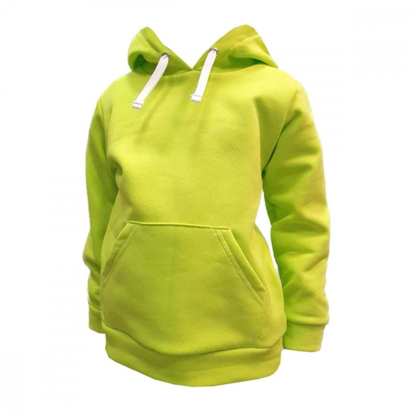 Detská mikina s kapucňou Fluffy teplá, zelená limetka
