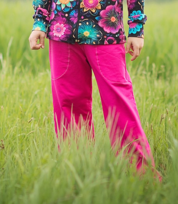 Dětské kalhoty TUBE MAX BAMBUS, sytě růžová