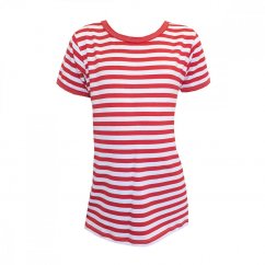 Dievčenské tričko BAMBUS červené námornícke 1 krátky rukáv