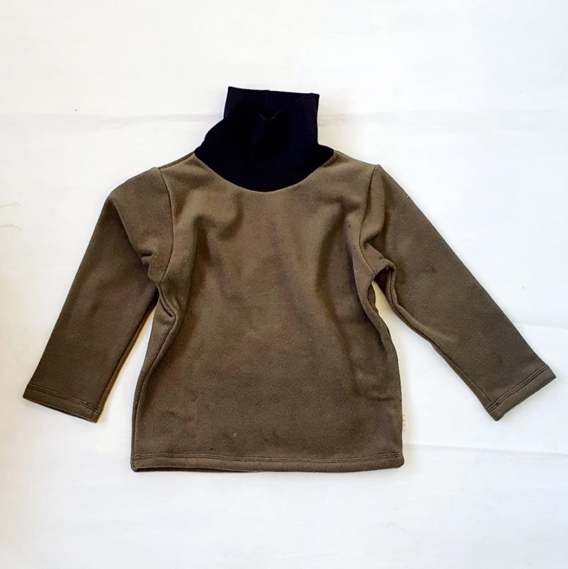 Mikina rolák FLEECE KHAKI
