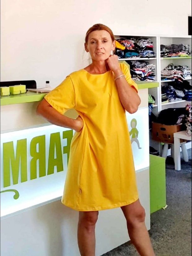 Dámske šaty OVERSIZE žlté