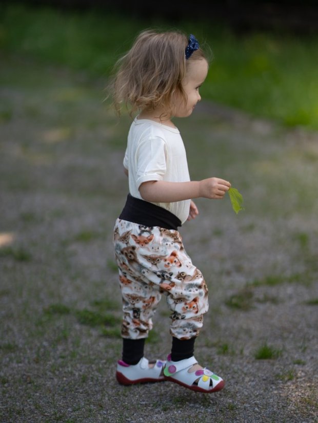 Dětské rostoucí kalhoty GROW lehké, lesní zvířátka