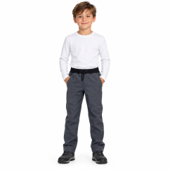 Dětské softshellové kalhoty WOW s fleecem, šedý jeans