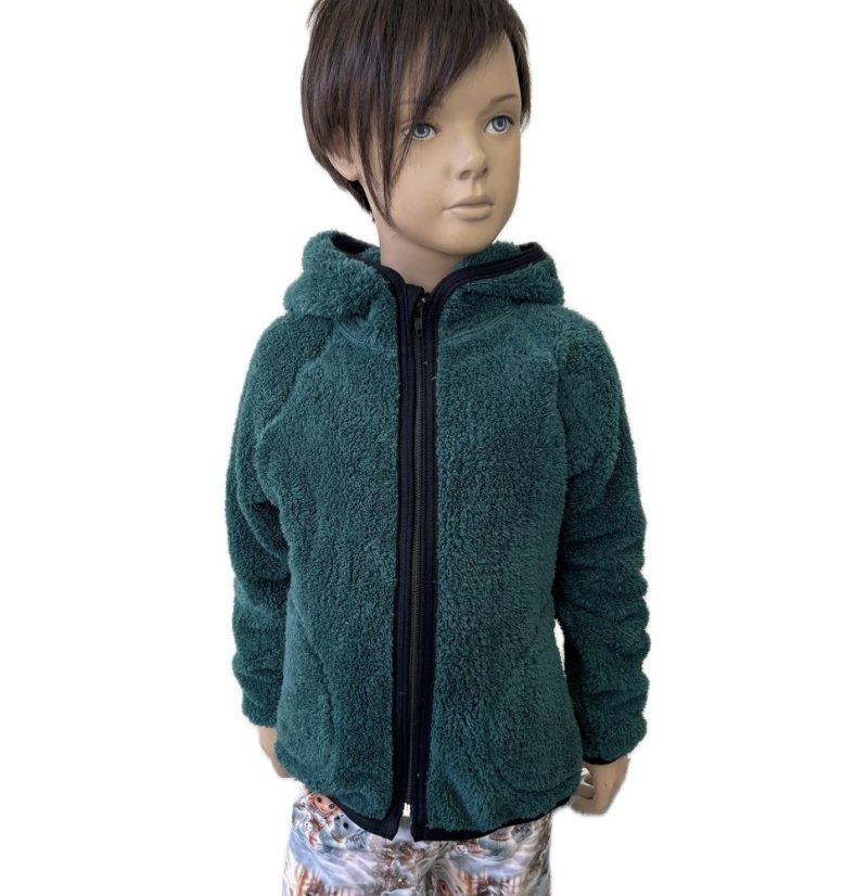 Mikina na zip FURRY DARK GREEN