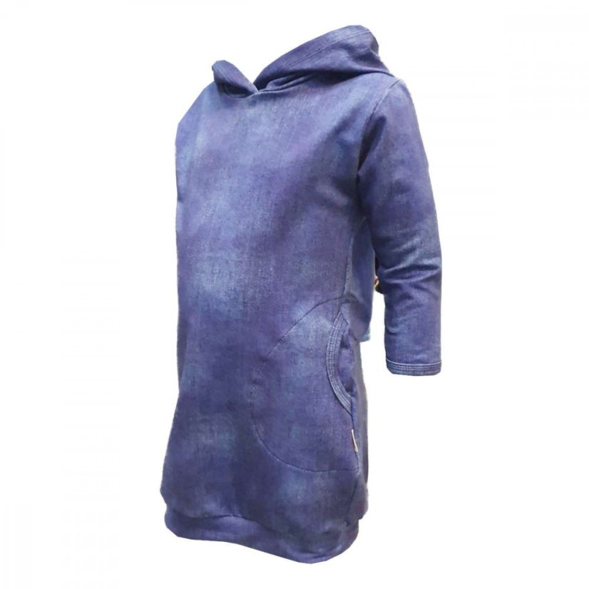 Mikinové šaty HOODY JEANS DARK BLUE