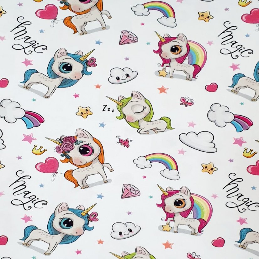 Dámské tričko, duhoví jednorožci krátký rukáv