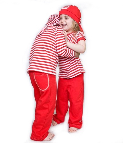 Detské tepláky so zadným vreckom, jasne červená