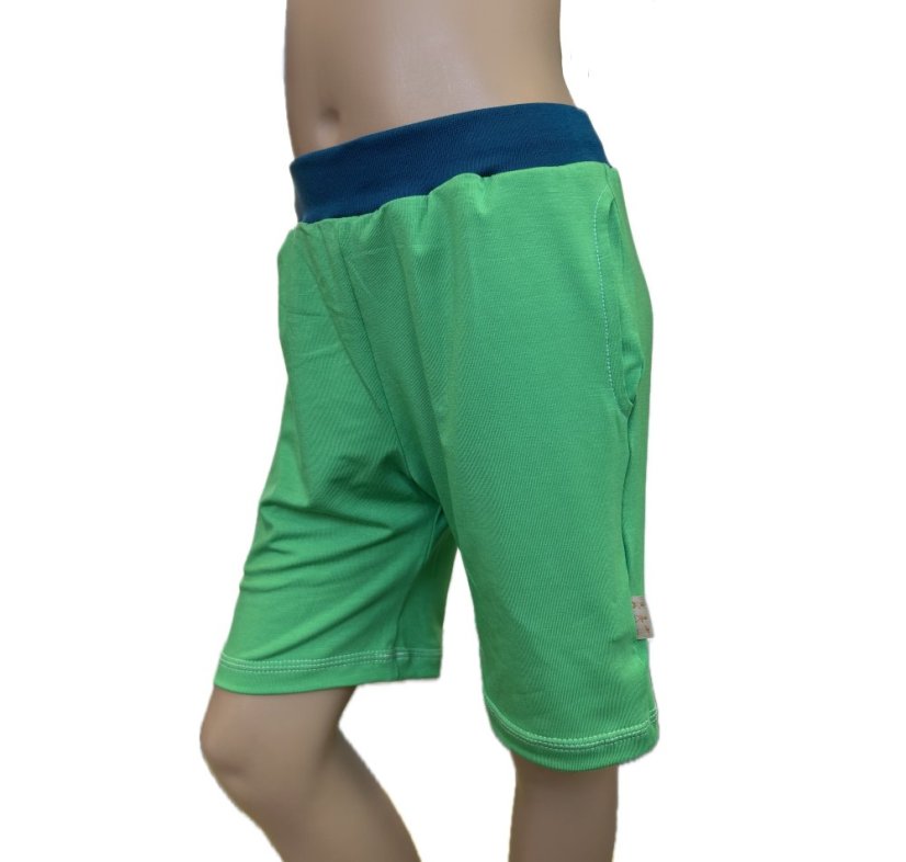 Dětské kraťasy s kapsami BAMBUS GREEN GRASS