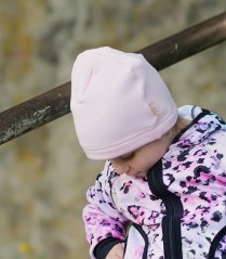 Detská čiapka teplá, svetlo ruzova