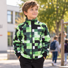 Detská mikina na zips Fleece, game over