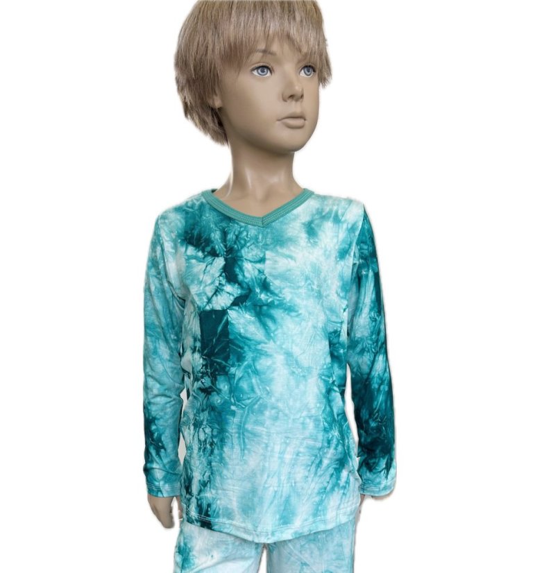 Detské pyžamo BAMBUS batikované GREEN