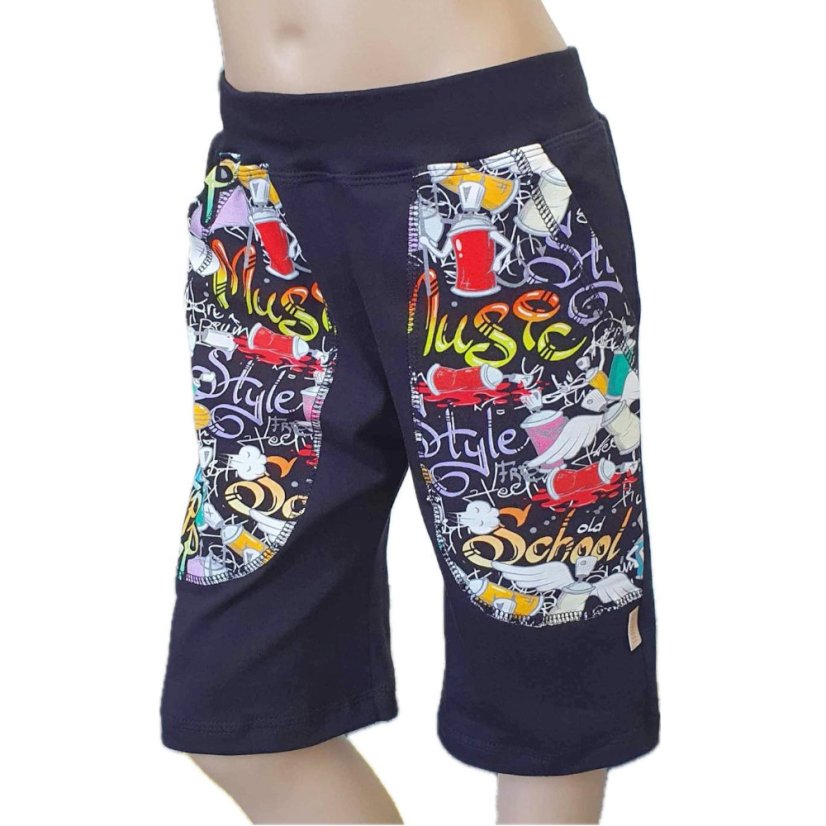 Dětské kraťasy s kapsami, svět graffiti