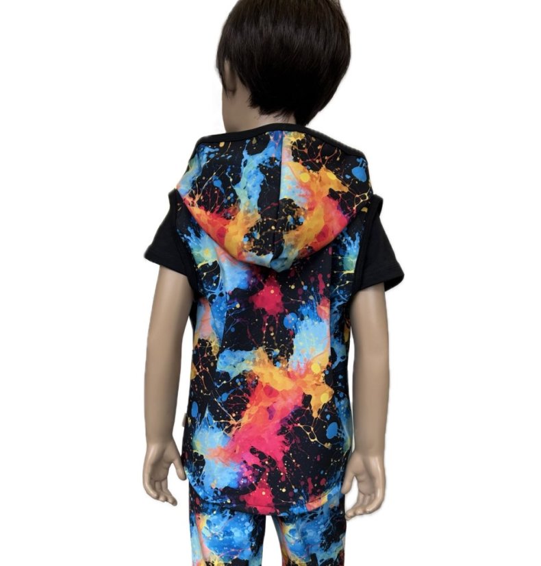 Dětská softshellová vesta bez fleecu, exploze barev