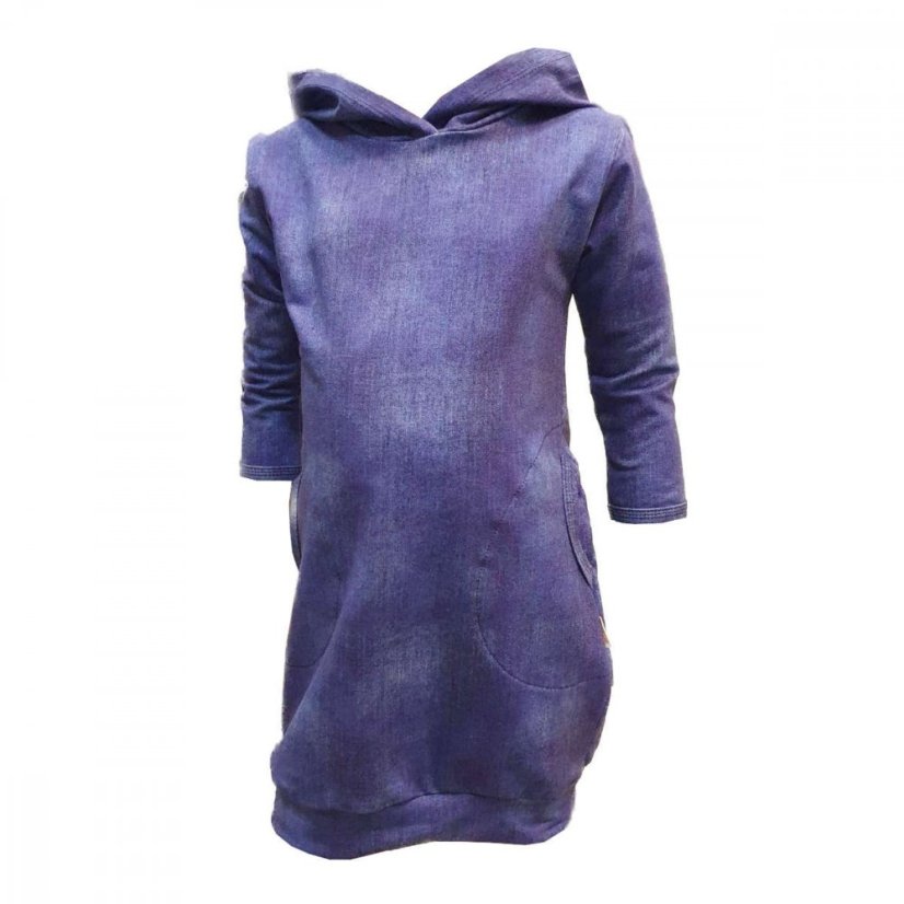 Mikinové šaty HOODY JEANS DARK BLUE