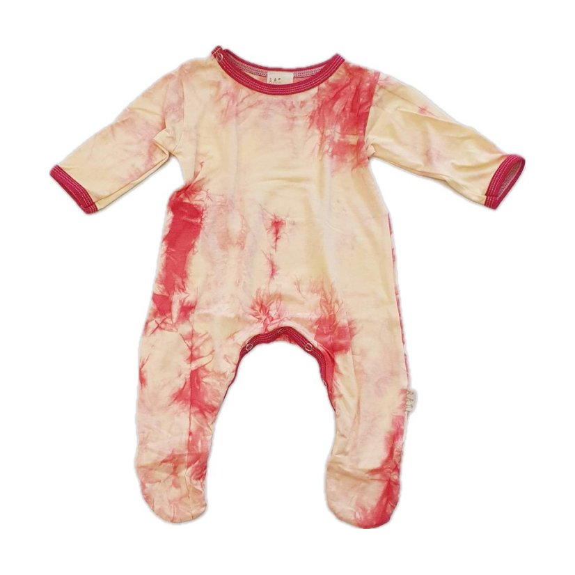 Dětský overal BAMBUS, malinová batika