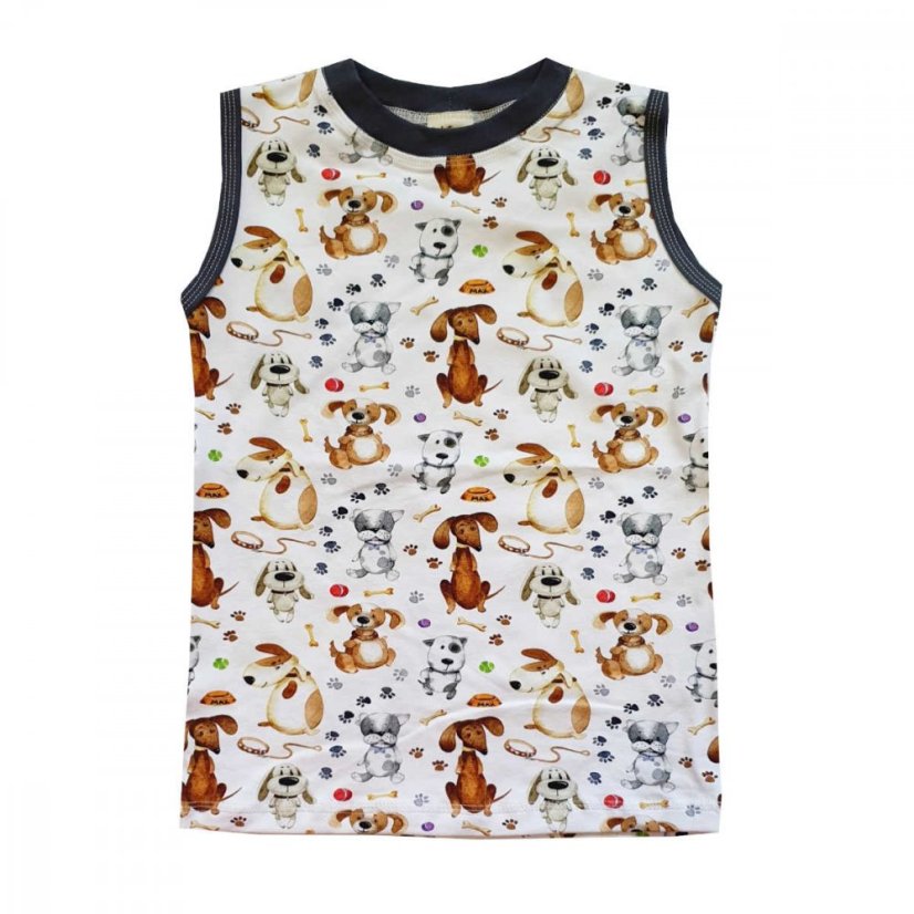 Dětské tričko bez rukávů, psí kamarádi