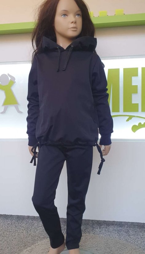 Detské softshellové legíny s fleecem, čierna klasika