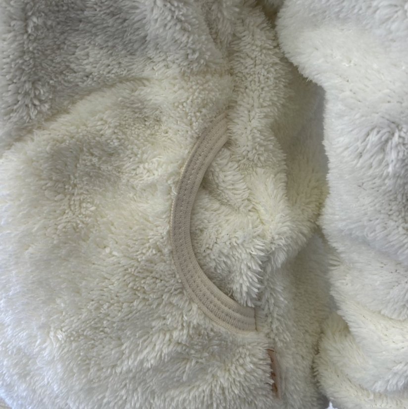Mikina na zip FURRY NATURAL WHITE