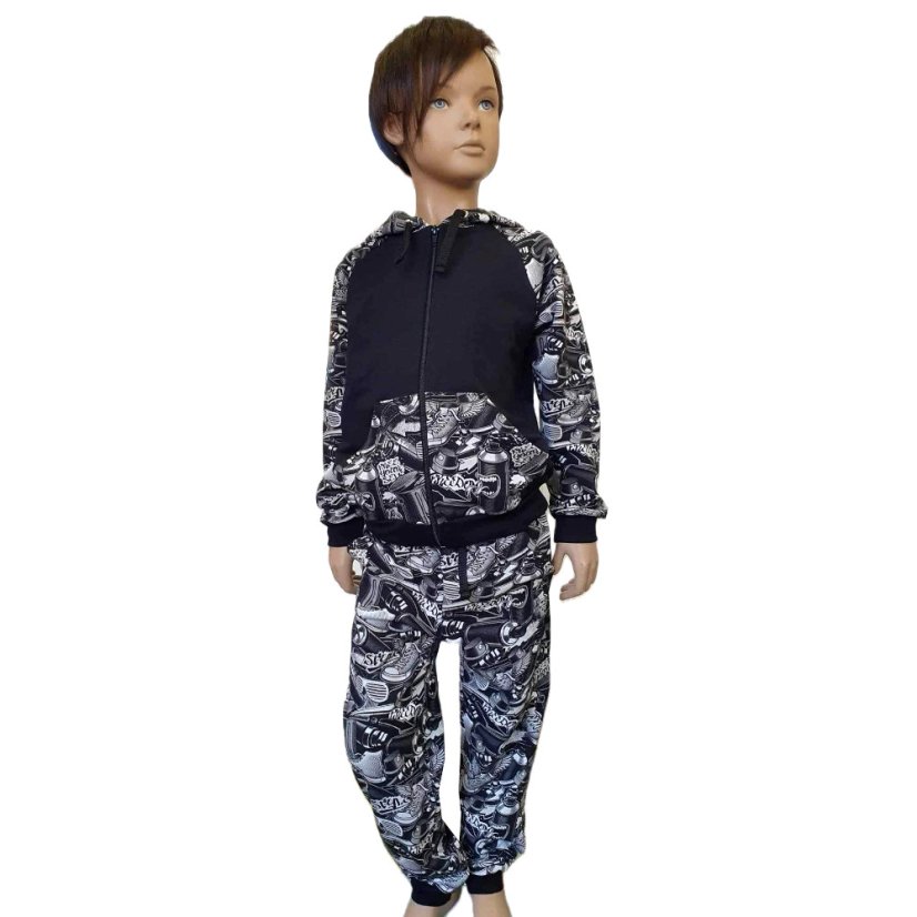 Detská tepláková súprava na zips, spreje a graffiti