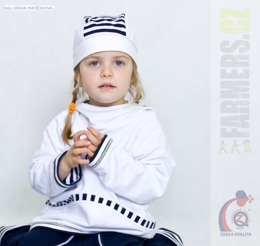 Dětská oboustranná mikina NAVY bílá (Velikost 92-104)