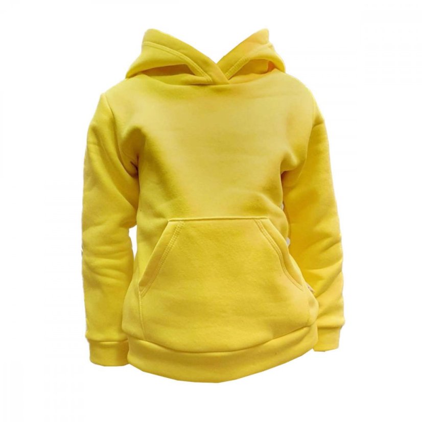Pánska mikina s kapucňou teplá, žltá