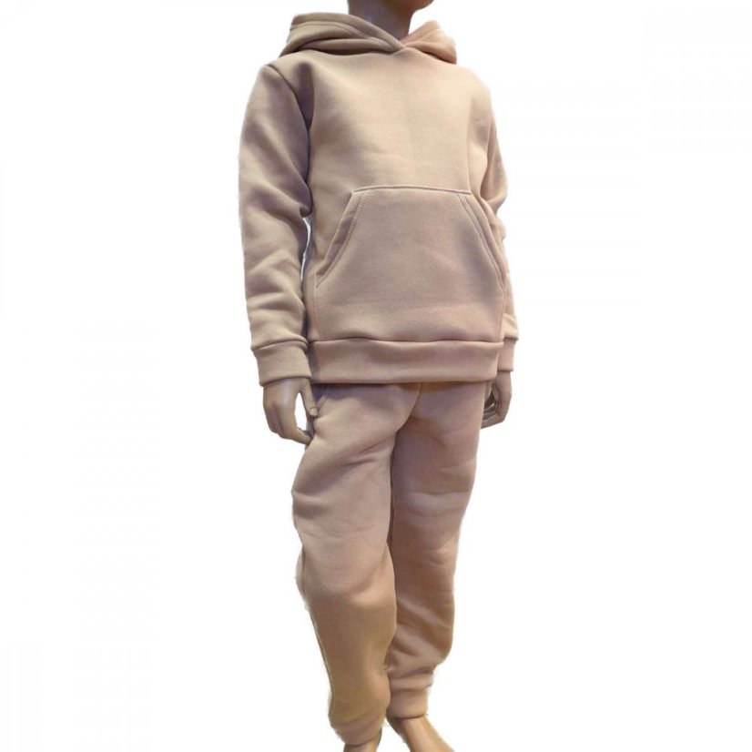 Detská mikina s kapucňou Fluffy teplá, ťavia hnedá