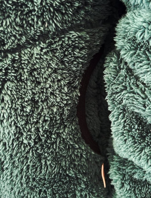 Mikina na zip FURRY DARK GREEN