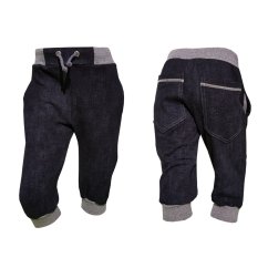 Dětské 3/4 kalhoty do manžety JEANS BLACK (Velikost 92-98)