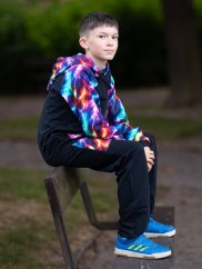 Detská tepláková súprava na zips, neonové blesky