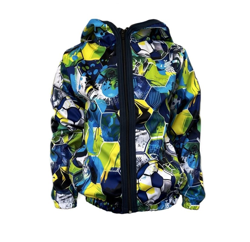 Dětská softshellová bunda NEW bez fleecu, fotbalová energie