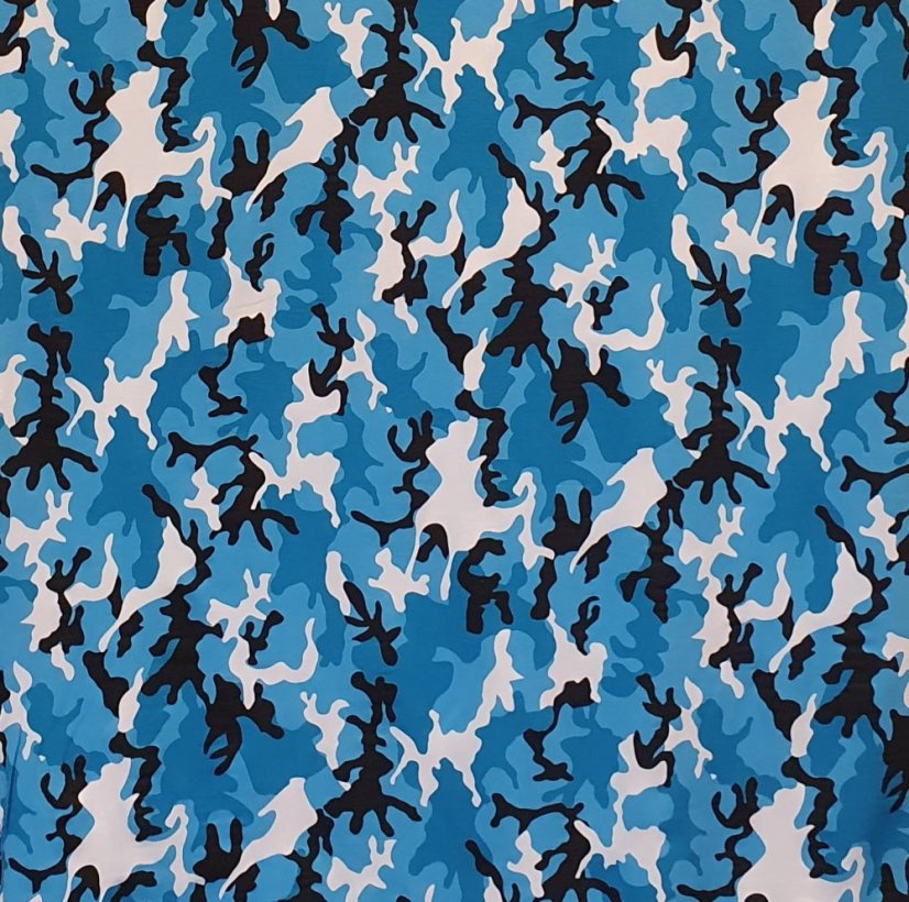 Detské tepláky Thin Bambus ľahké, tyrkysový maskáč