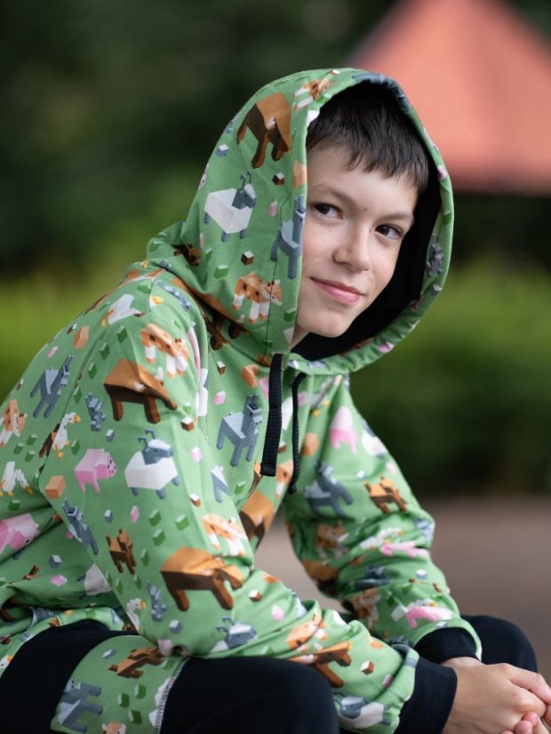 Dětská tepláková souprava, zvířátka z kostek