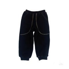 Dětské kalhoty do manžety s kapsami FLEECE černé (Velikost 98) Dětské kalhoty do manžety s kapsami FLEECE černé (Velikost 98)
