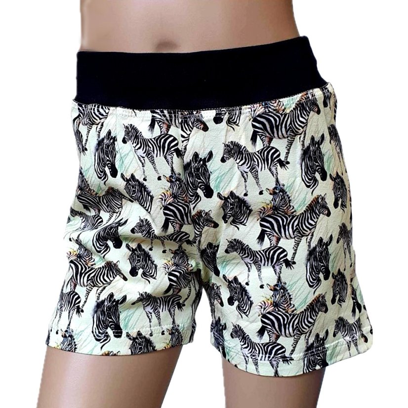 Dětské krátké kraťasy, zebry
