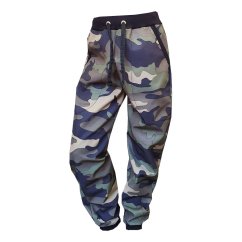 Dětské softshellové kalhoty THIN s fleecem, khaki maskáč
