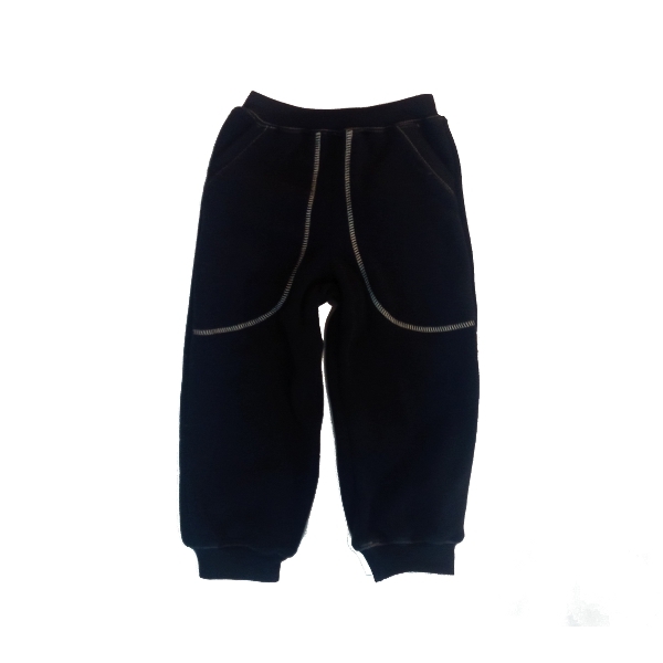 Dětské kalhoty do manžety s kapsami FLEECE černé (Velikost 98)