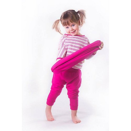 Dětské harémové kalhoty cyklámové (Velikost 92-98)